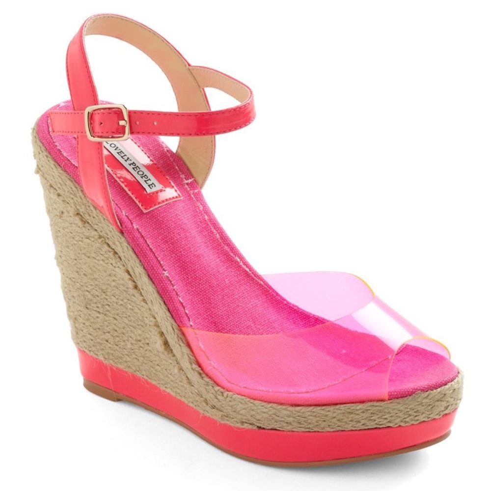 🩷🌺 ModCloth for Future Reference Pink Wedge Summer Sandals